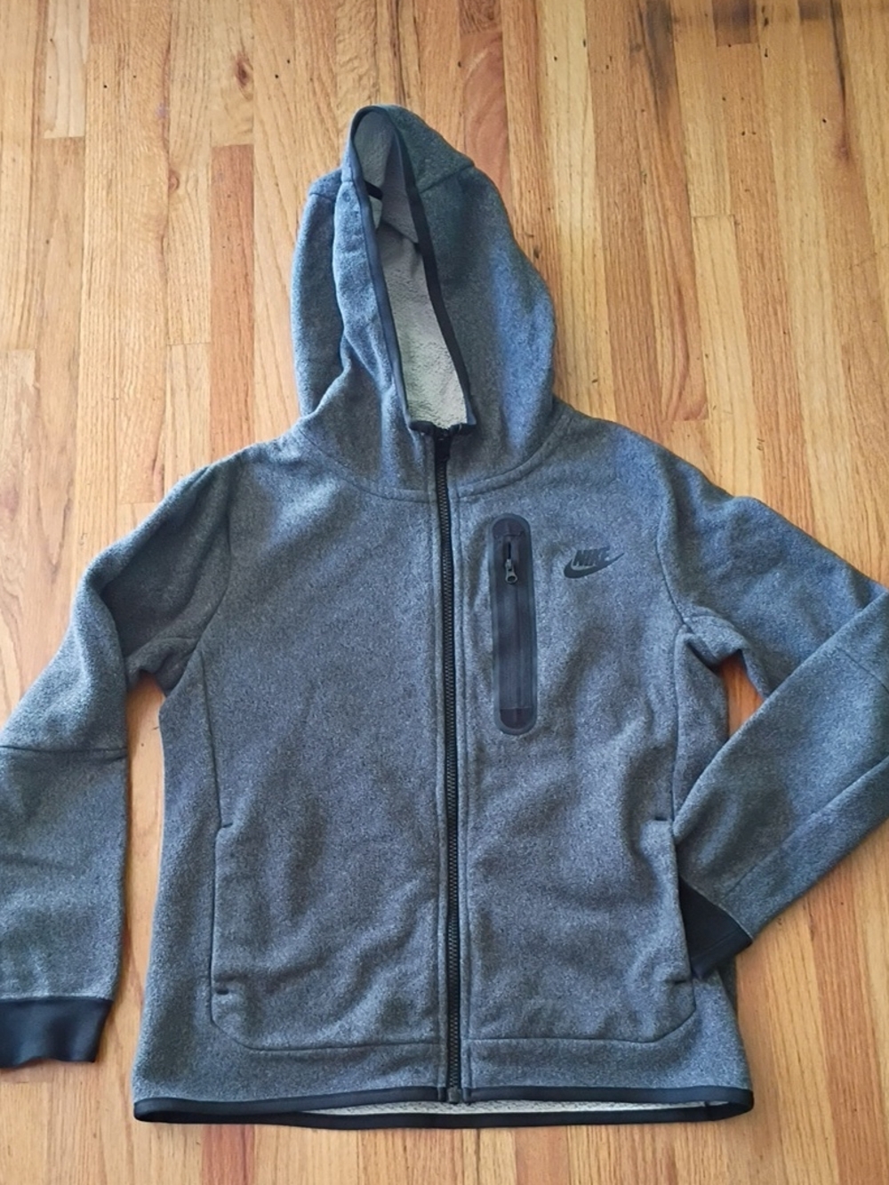 Nike Tech Fleece Gray Hooded Full-Zip Jacket Boy's Size L